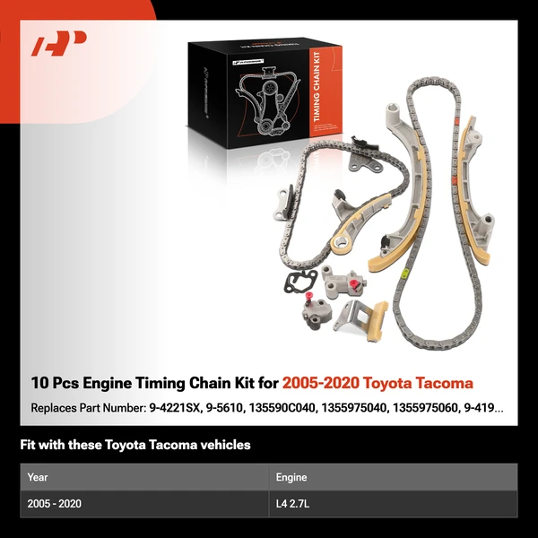 10 Pcs Engine Timing Chain Kit for 2005-2020 Toyota Tacoma