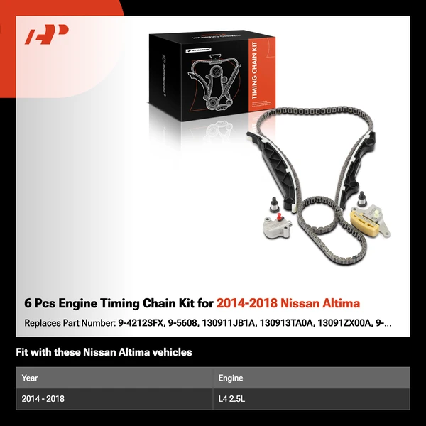 6 Pcs Engine Timing Chain Kit for 2014-2018 Nissan Altima