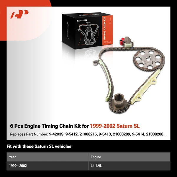 6 Pcs Engine Timing Chain Kit for 1999-2002 Saturn SL