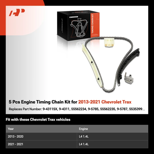 5 Pcs Engine Timing Chain Kit for 2013-2021 Chevrolet Trax