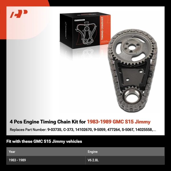 4 Pcs Engine Timing Chain Kit for 1983-1989 GMC S15 Jimmy