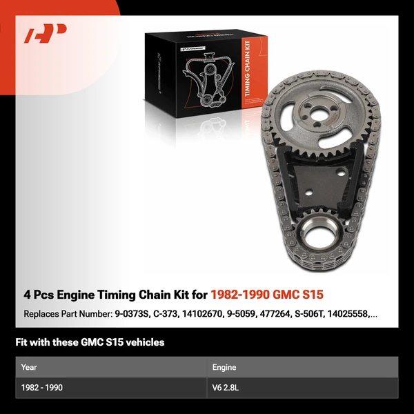 4 Pcs Engine Timing Chain Kit for 1982-1990 GMC S15