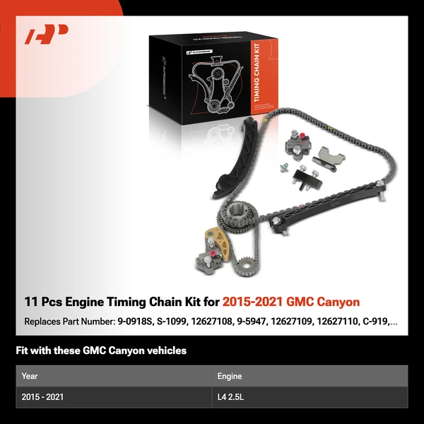 11 Pcs Engine Timing Chain Kit for 2015-2021 GMC Canyon