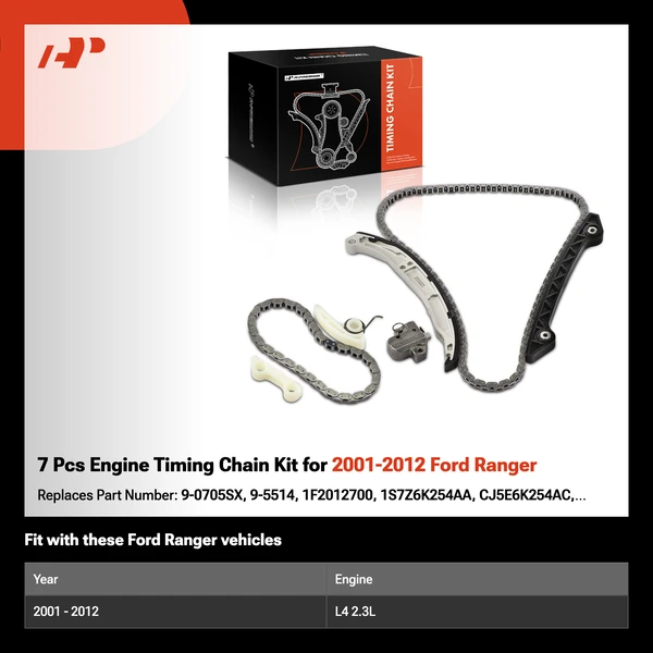 7 Pcs Engine Timing Chain Kit for 2001-2012 Ford Ranger