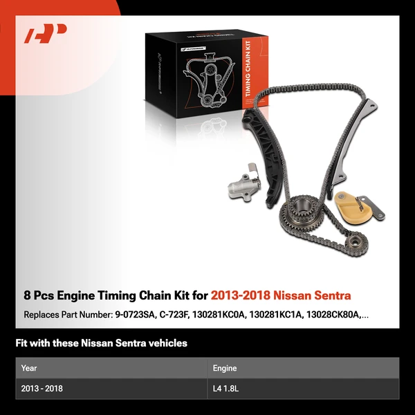 8 Pcs Engine Timing Chain Kit for 2013-2018 Nissan Sentra