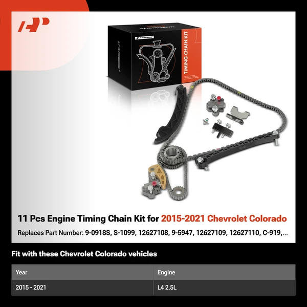 11 Pcs Engine Timing Chain Kit for 2015-2021 Chevrolet Colorado
