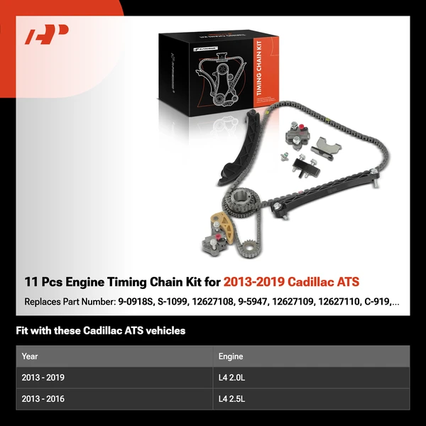 11 Pcs Engine Timing Chain Kit for 2013-2019 Cadillac ATS