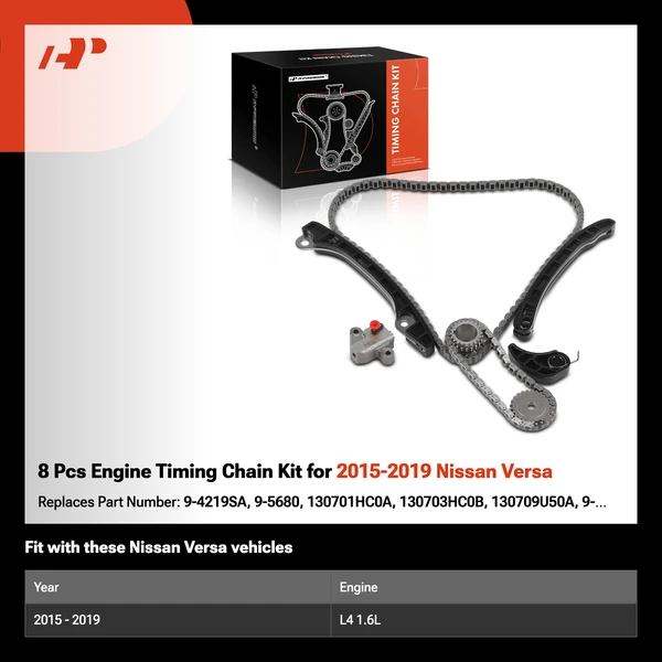 8 Pcs Engine Timing Chain Kit for 2015-2019 Nissan Versa
