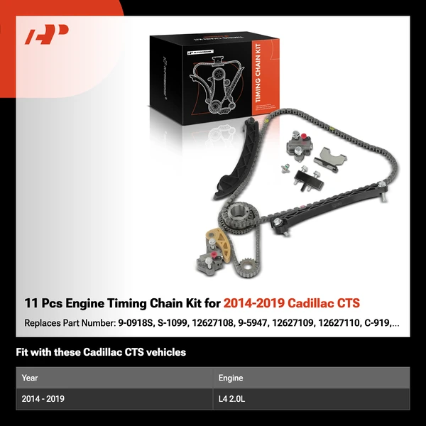 11 Pcs Engine Timing Chain Kit for 2014-2019 Cadillac CTS