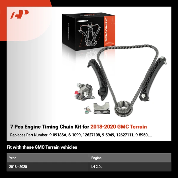 7 Pcs Engine Timing Chain Kit for 2018-2020 GMC Terrain