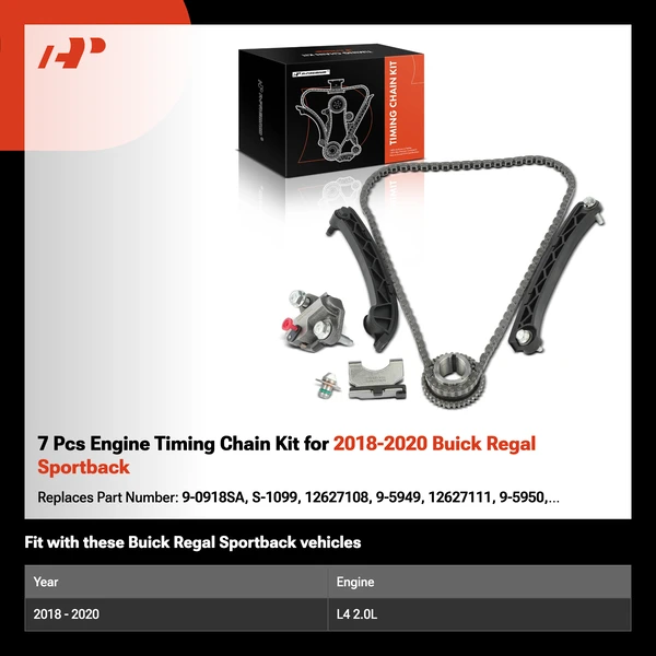 7 Pcs Engine Timing Chain Kit for 2018-2020 Buick Regal Sportback