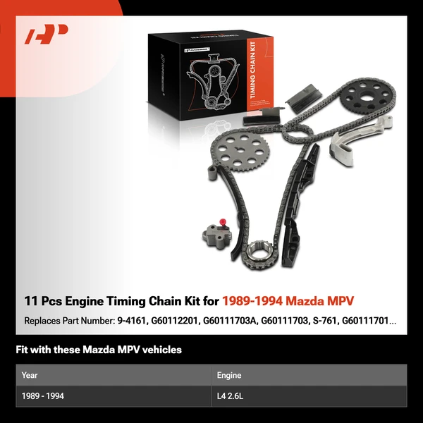 11 Pcs Engine Timing Chain Kit for 1989-1994 Mazda MPV