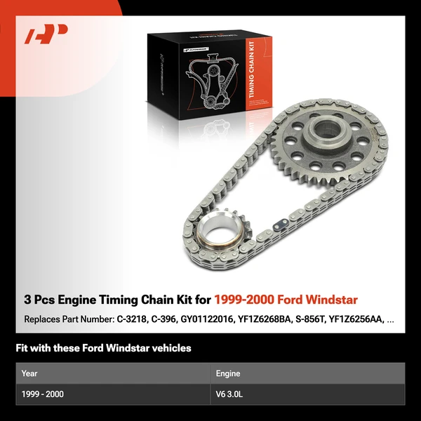 3 Pcs Engine Timing Chain Kit for 1999-2000 Ford Windstar