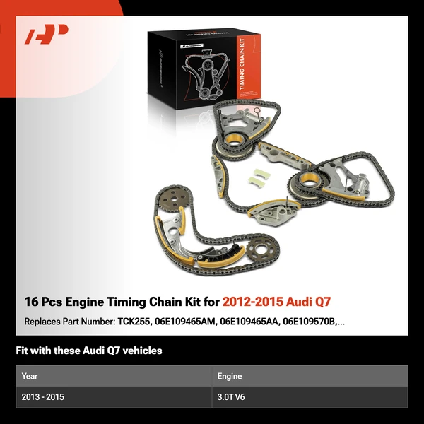 16 Pcs Engine Timing Chain Kit for 2012-2015 Audi Q7