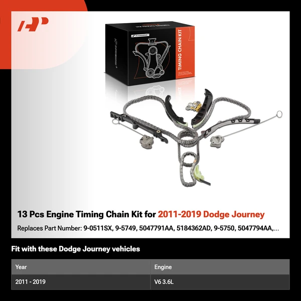 13 Pcs Engine Timing Chain Kit for 2011-2019 Dodge Journey