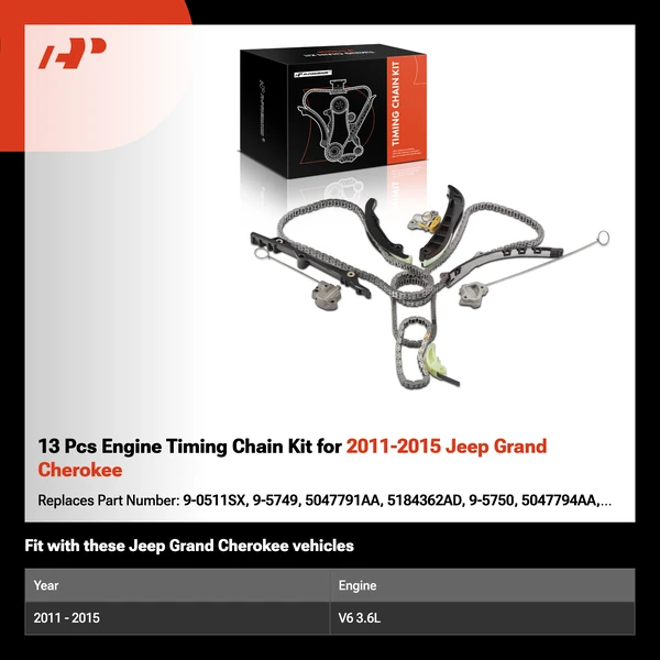 13 Pcs Engine Timing Chain Kit for 2011-2015 Jeep Grand Cherokee