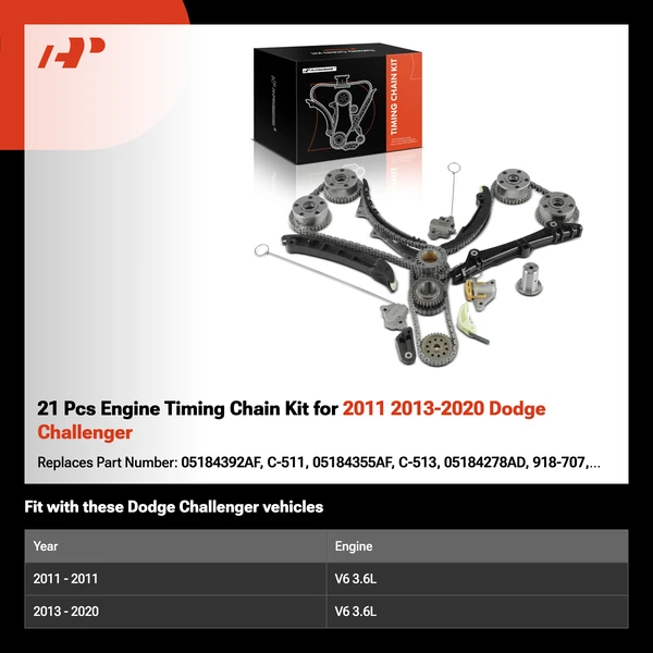 21 Pcs Engine Timing Chain Kit for 2011 2013-2020 Dodge Challenger