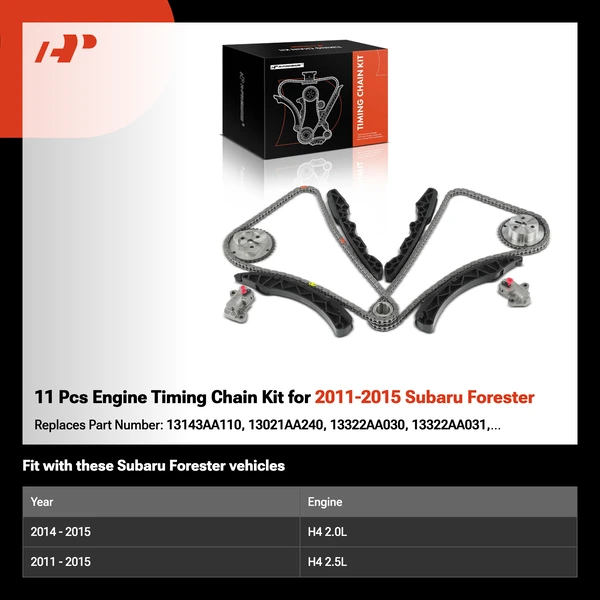 11 Pcs Engine Timing Chain Kit for 2011-2015 Subaru Forester