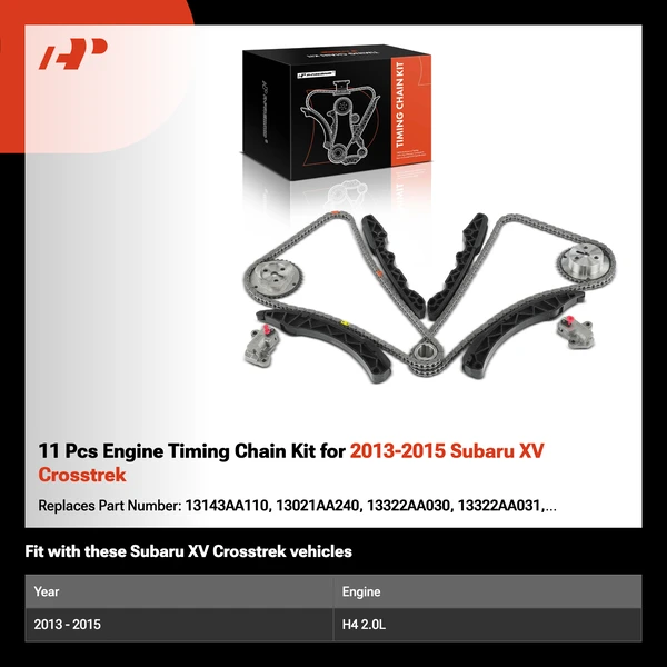 11 Pcs Engine Timing Chain Kit for 2013-2015 Subaru XV Crosstrek