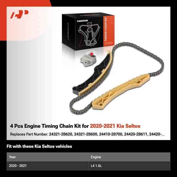 4 Pcs Engine Timing Chain Kit for 2020-2021 Kia Seltos