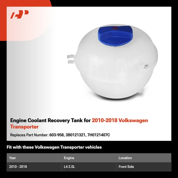 Engine Coolant Recovery Tank for 2010-2018 Volkswagen Transporter