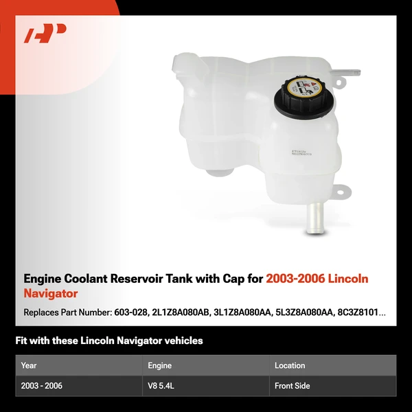 Engine Coolant Reservoir Tank with Cap for 2003-2006 Lincoln Navigator