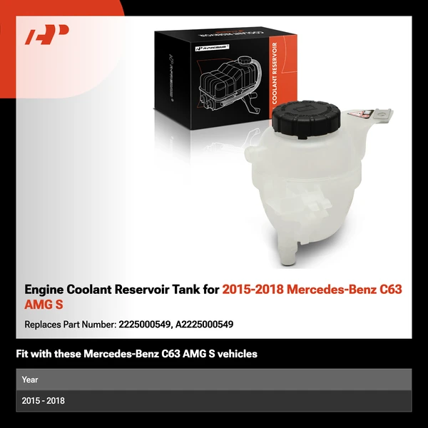 Engine Coolant Reservoir Tank for 2015-2018 Mercedes-Benz C63 AMG S