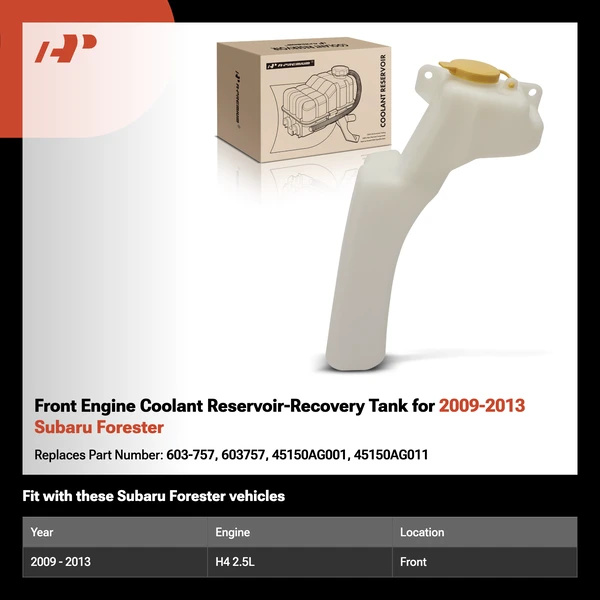 Front Engine Coolant Reservoir-Recovery Tank for 2009-2013 Subaru Forester