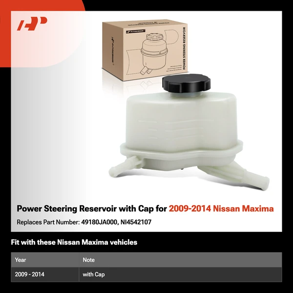 Power Steering Reservoir with Cap for 2009-2014 Nissan Maxima