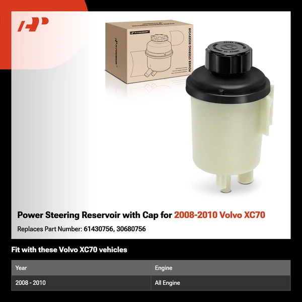 Power Steering Reservoir with Cap for 2008-2010 Volvo XC70