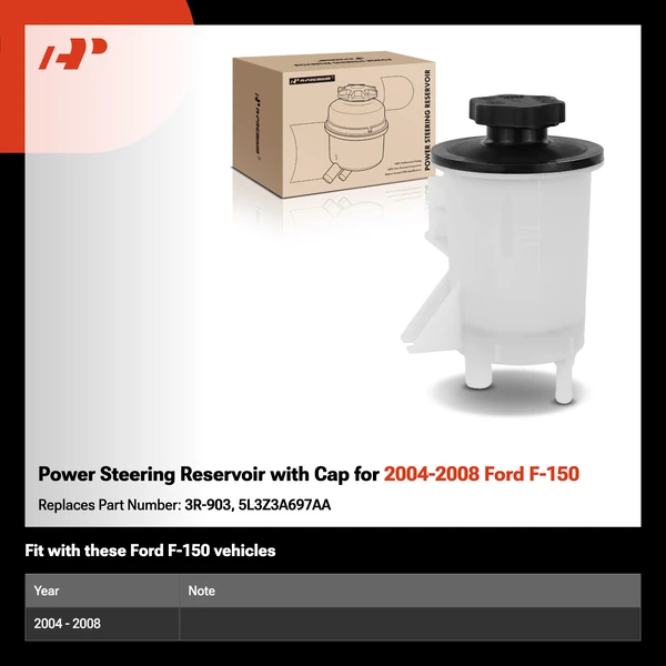 Power Steering Reservoir with Cap for 2004-2008 Ford F-150