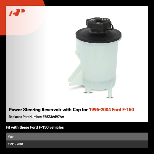 Power Steering Reservoir with Cap for 1996-2004 Ford F-150