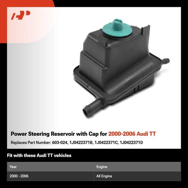 Power Steering Reservoir with Cap for 2000-2006 Audi TT