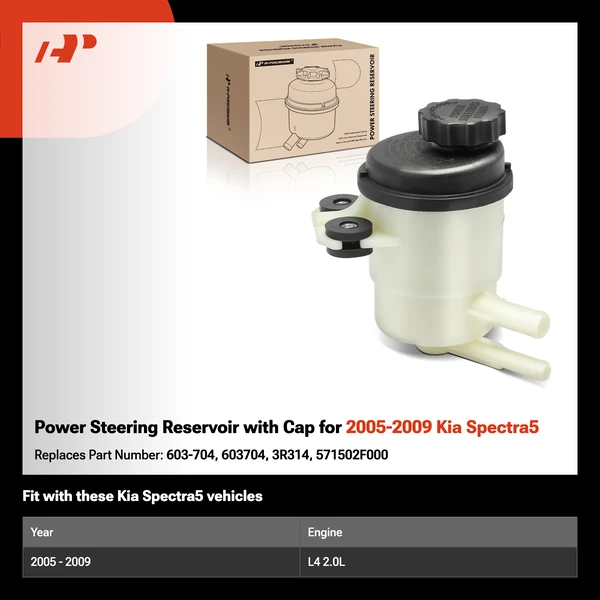 Power Steering Reservoir with Cap for 2005-2009 Kia Spectra5