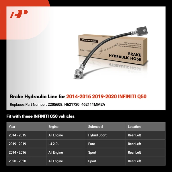 Brake Hydraulic Line for 2014-2016 2019-2020 INFINITI Q50