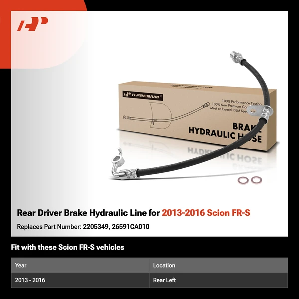 Rear Driver Brake Hydraulic Line for 2013-2016 Scion FR-S