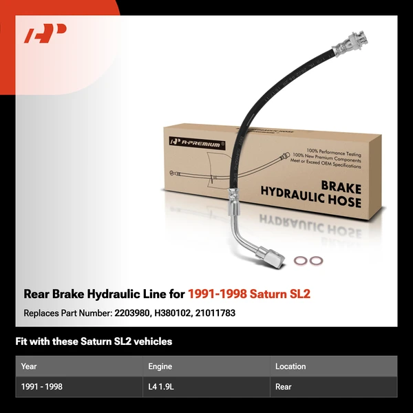 Rear Brake Hydraulic Line for 1991-1998 Saturn SL2