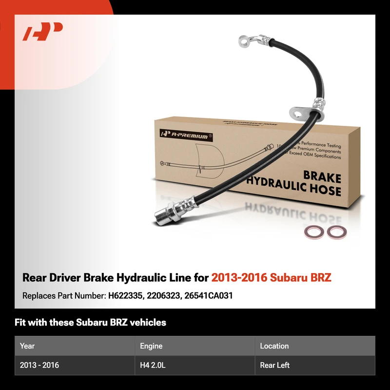 Rear Driver Brake Hydraulic Line for 2013-2016 Subaru BRZ