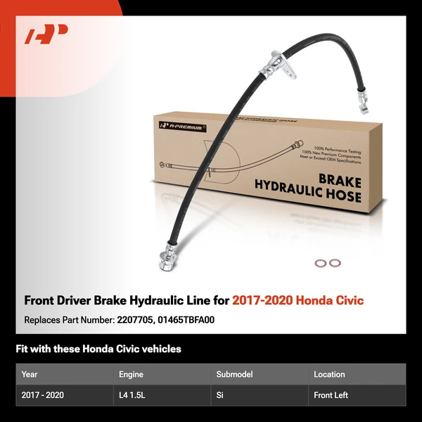 Front Driver Brake Hydraulic Line for 2017-2020 Honda Civic