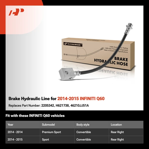 Brake Hydraulic Line for 2014-2015 INFINITI Q60