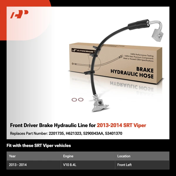 Front Driver Brake Hydraulic Line for 2013-2014 SRT Viper