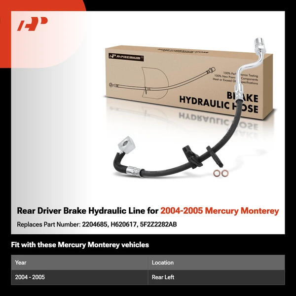 Rear Driver Brake Hydraulic Line for 2004-2005 Mercury Monterey