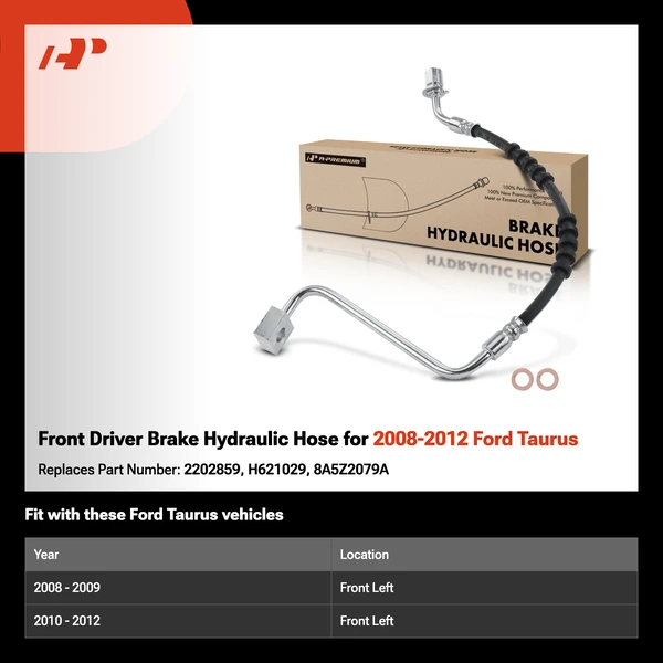 Front Driver Brake Hydraulic Hose for 2008-2012 Ford Taurus