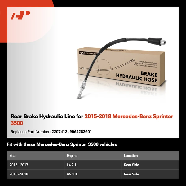 Rear Brake Hydraulic Line for 2015-2018 Mercedes-Benz Sprinter 3500