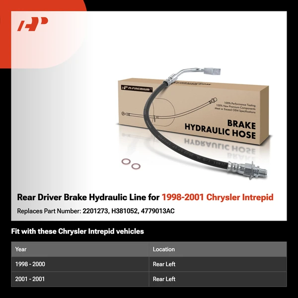 Rear Driver Brake Hydraulic Line for 1998-2001 Chrysler Intrepid