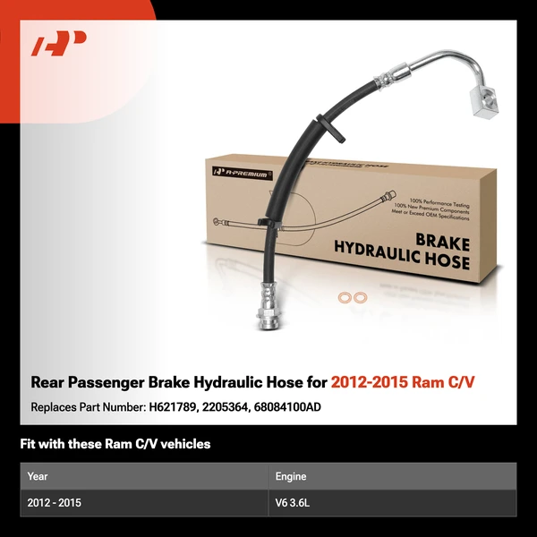 Rear Passenger Brake Hydraulic Hose for 2012-2015 Ram C/V