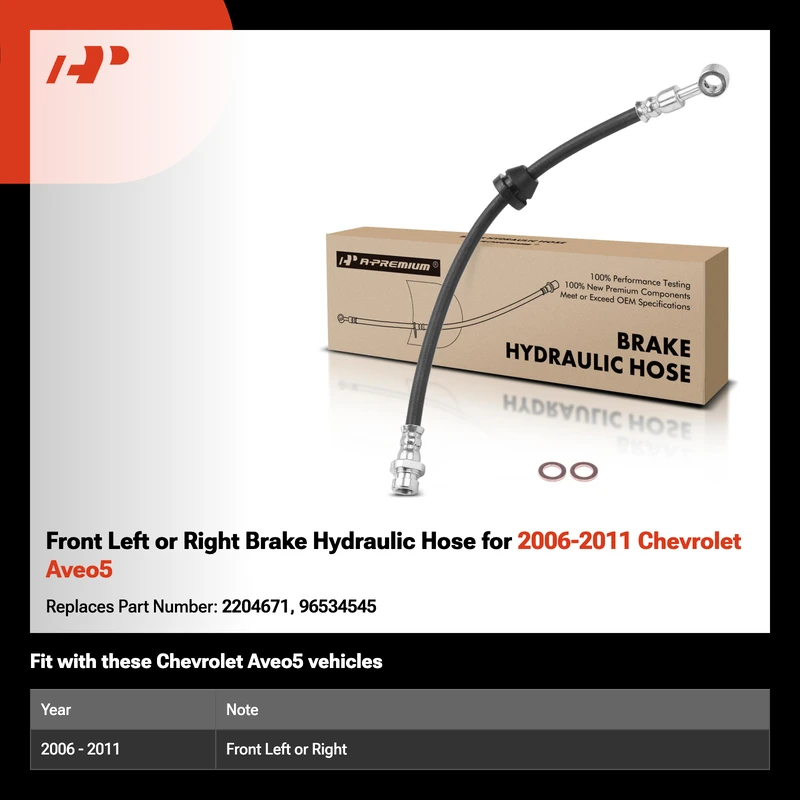 Front Left or Right Brake Hydraulic Hose for 2006-2011 Chevrolet Aveo5