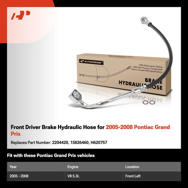 Front Driver Brake Hydraulic Hose for 2005-2008 Pontiac Grand Prix
