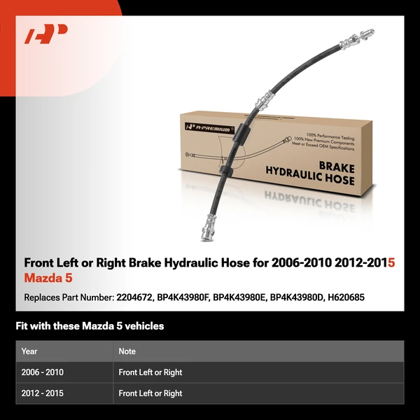 Front Left or Right Brake Hydraulic Hose for 2006-2010 2012-2015 Mazda 5