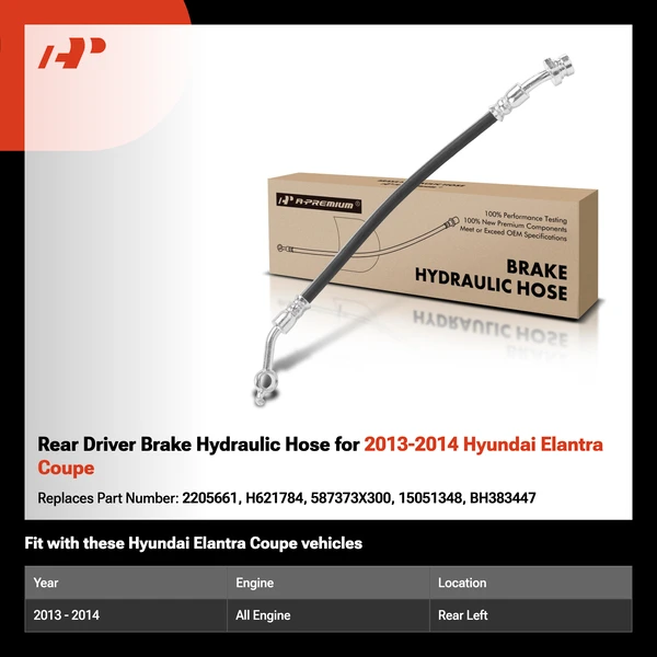 Rear Driver Brake Hydraulic Hose for 2013-2014 Hyundai Elantra Coupe